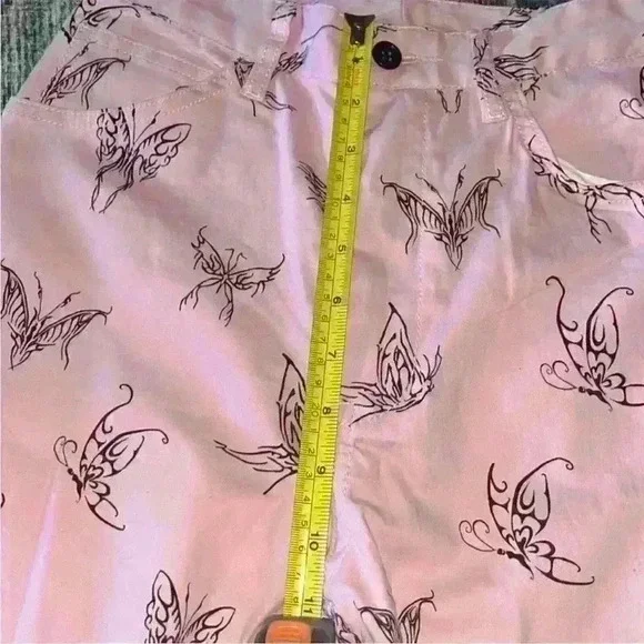Whimsigoth High Waist Ankle Pant Pink Fairy butterfly whimsy goth punk Goth Emo - Picture 7 of 10